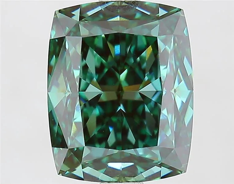 3.06ct Cushion modified Lab Grown Diamond (Colour Fancy Vivid Green, Clarity VVS2, IGI Certified)
