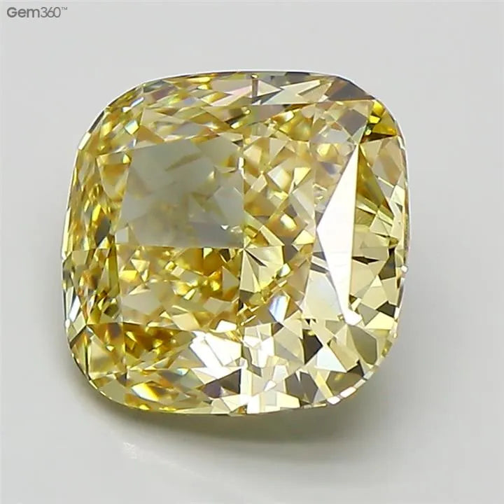 3.06ct Cushion modified Lab Grown Diamond (Colour Fancy Yellow, Clarity VVS2, IGI Certified)