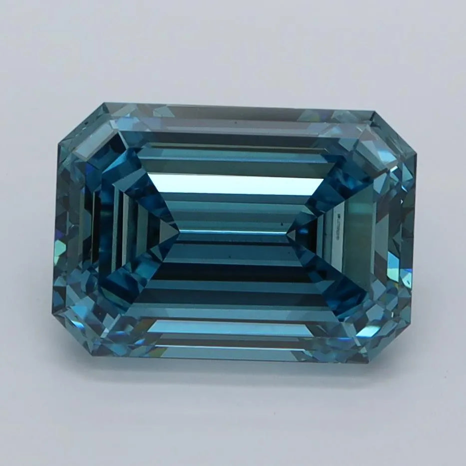 3.06ct Emerald Lab Grown Diamond (Colour Fancy Intense Blue, Clarity VS1, IGI Certified)