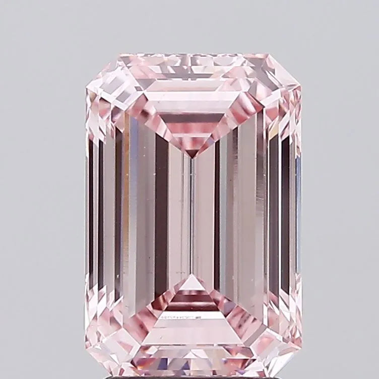 3.06ct Emerald Lab Grown Diamond (Colour Fancy Pink, Clarity VS2, Cut GD, IGI Certified)