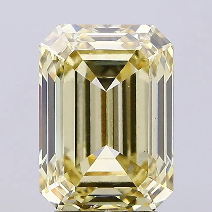 3.06ct Emerald Lab Grown Diamond (Colour Fancy Yellow, Clarity VS2, IGI Certified)