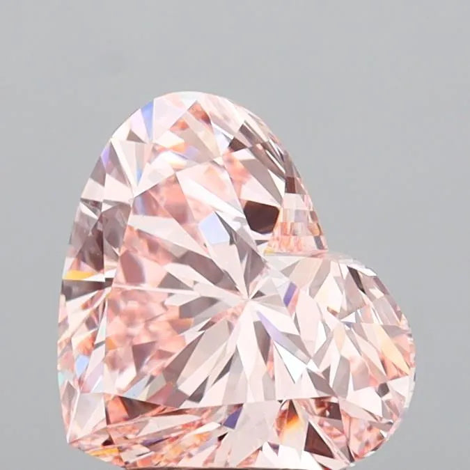 3.06ct Heart Lab Grown Diamond (Colour Fancy Pink, Clarity VVS2, IGI Certified)