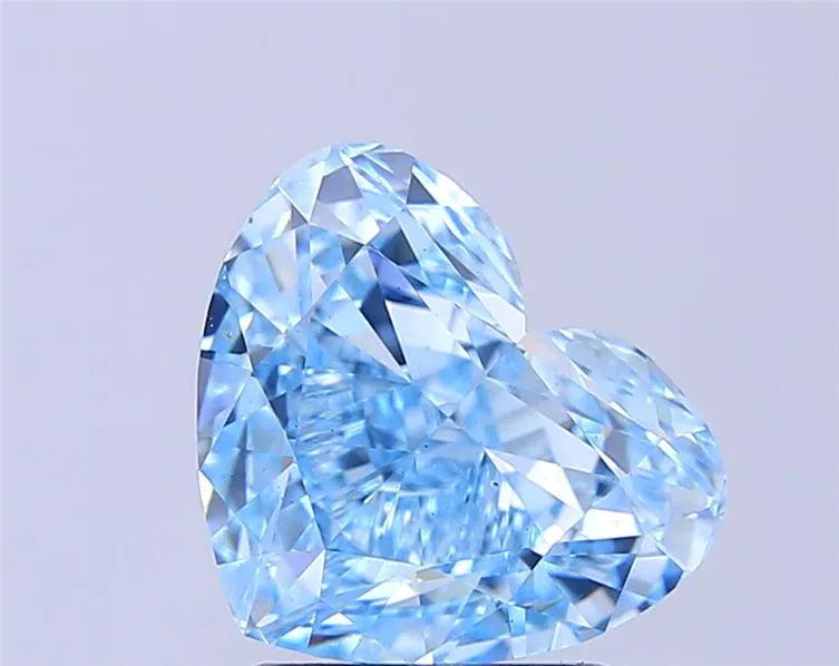 3.06ct Heart Lab Grown Diamond (Colour Fancy Vivid Blue, Clarity VS1, IGI Certified)