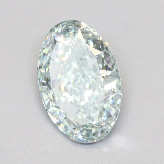 3.06ct Oval Lab Grown Diamond (Colour Fancy Blueish Green, Clarity VVS2, IGI Certified)