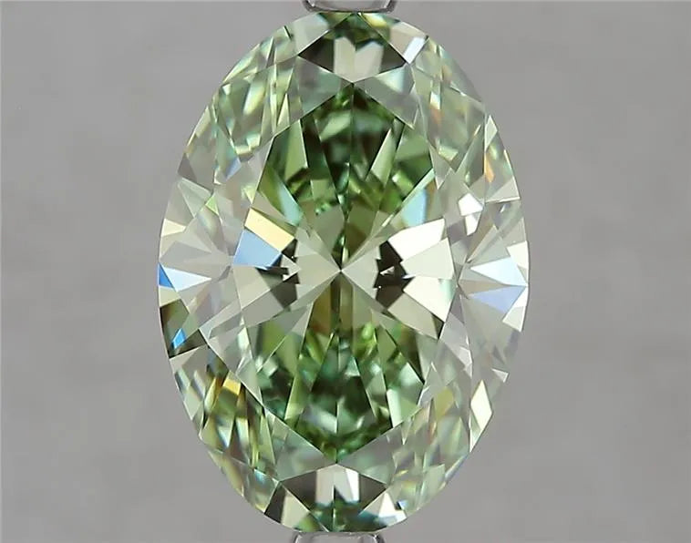 3.06ct Oval Lab Grown Diamond (Colour Fancy Vivid Green, Clarity VVS2, IGI Certified)