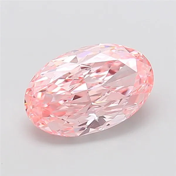 3.06ct Oval Lab Grown Diamond (Colour Fancy Vivid Pink, Clarity VS1, IGI Certified)