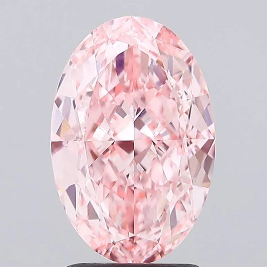3.06ct Oval Lab Grown Diamond (Colour Fancy Vivid Pink, Clarity VVS2, IGI Certified)