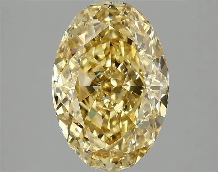 3.06ct Oval Lab Grown Diamond (Colour Fancy Vivid Yellow, Clarity VVS2, IGI Certified)