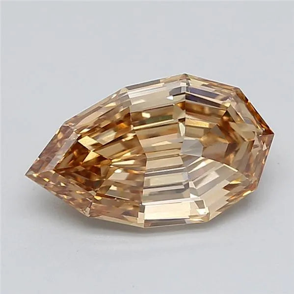 3.06ct Pear Lab Grown Diamond (Colour Fancy Light Yellowish Brown, Clarity VS1, IGI Certified)