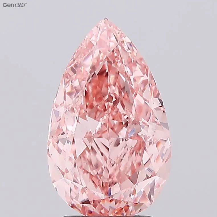 3.06ct Pear Lab Grown Diamond (Colour Fancy Vivid Pink, Clarity VS1, IGI Certified)