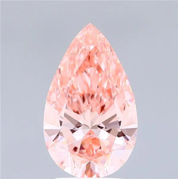 3.06ct Pear Lab Grown Diamond (Colour Fancy Vivid Pink, Clarity VVS2, IGI Certified)