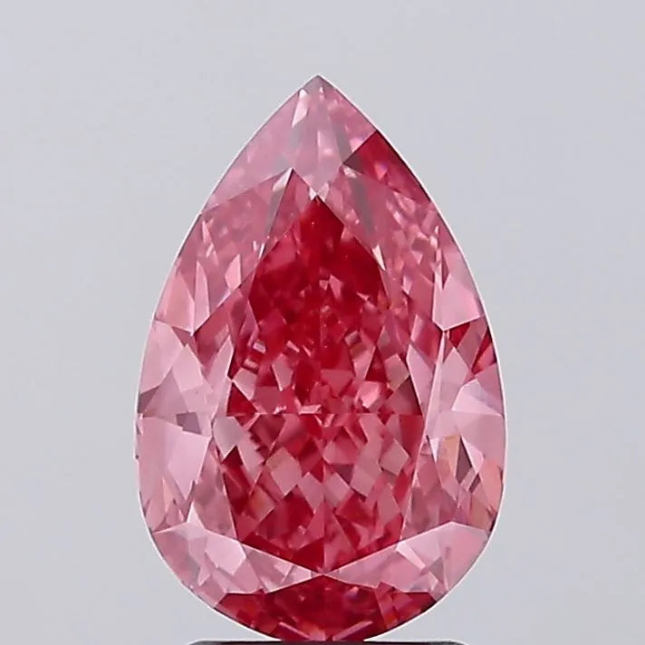 3.06ct Pear Lab Grown Diamond (Colour Fancy Vivid Pink, Clarity VVS2, IGI Certified)