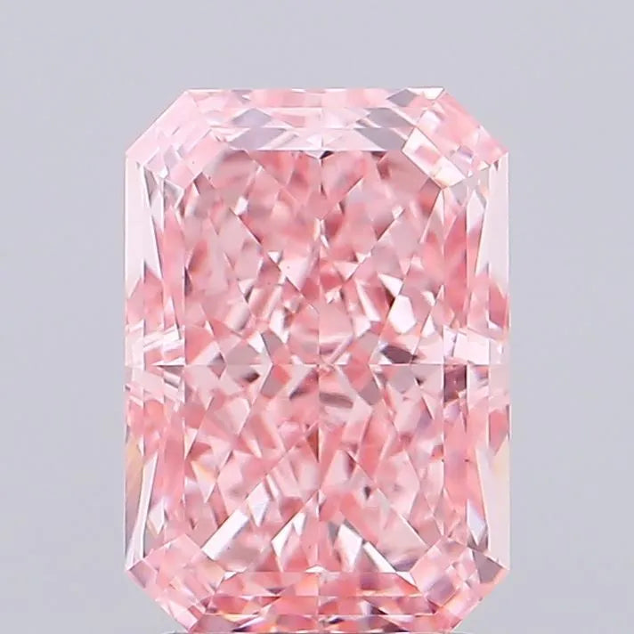 3.06ct Radiant Lab Grown Diamond (Colour Fancy Vivid Pink, Clarity VVS2, IGI Certified)