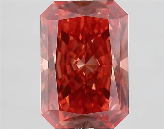3.06ct Radiant Lab Grown Diamond (Colour Fancy Vivid Reddish Pink, Clarity VVS2, IGI Certified)