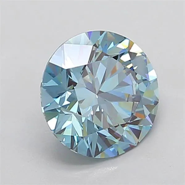 3.06ct Round Lab Grown Diamond (Colour Fancy Vivid Blue, Clarity VVS2, Cut ID, IGI Certified)