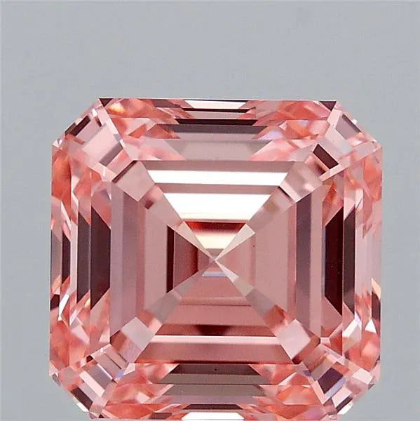 3.06ct Square emerald Lab Grown Diamond (Colour Fancy Vivid Pink, Clarity VVS2, IGI Certified)