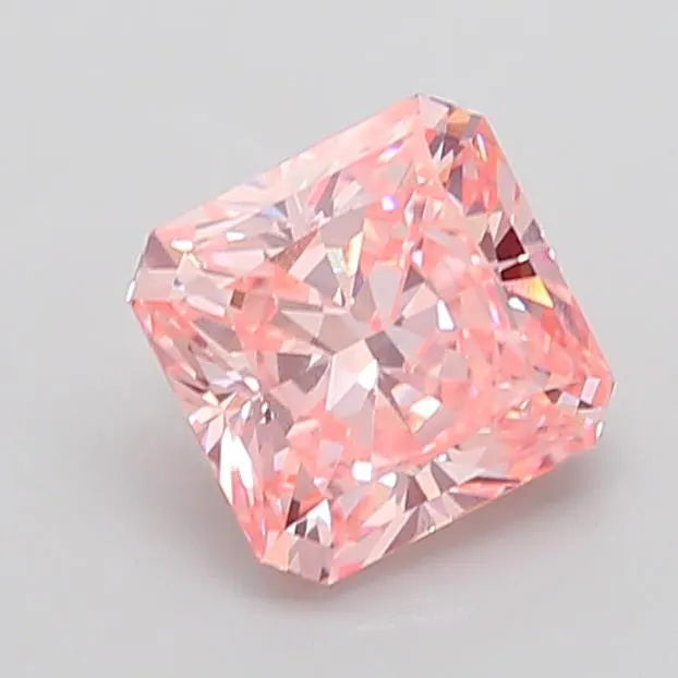 3.06ct Square radiant Lab Grown Diamond (Colour Fancy Vivid Pink, Clarity VVS2, IGI Certified)