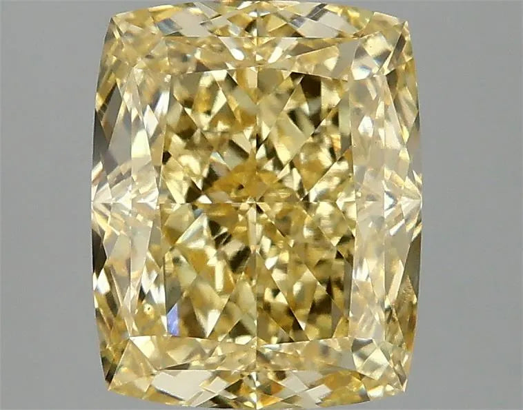 3.07ct Cushion modified Lab Grown Diamond (Colour Fancy Vivid Yellow, Clarity VS1, IGI Certified)