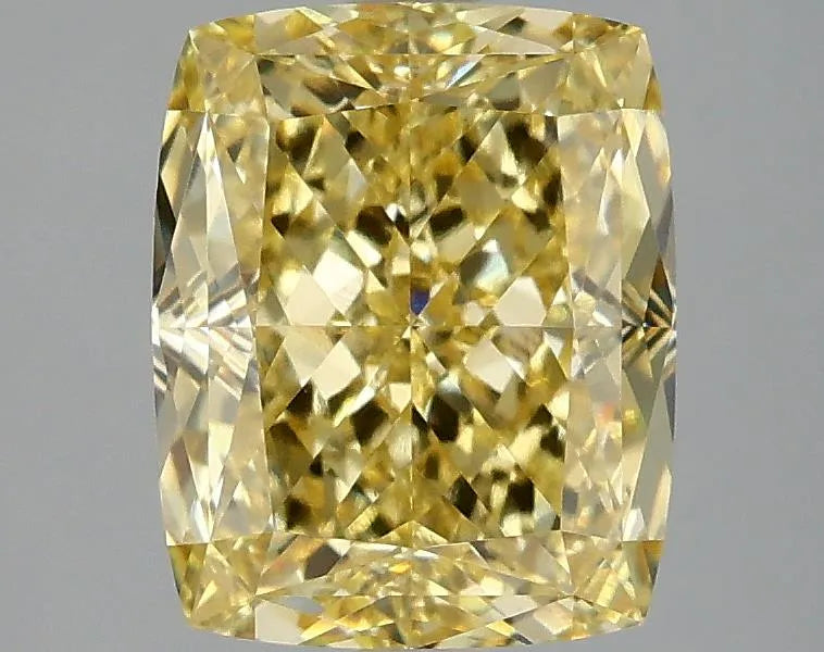 3.07ct Cushion modified Lab Grown Diamond (Colour Fancy Vivid Yellow, Clarity VVS2, IGI Certified)