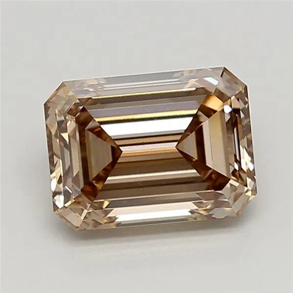 3.07ct Emerald Lab Grown Diamond (Colour Fancy Brown, Clarity VS1, IGI Certified)