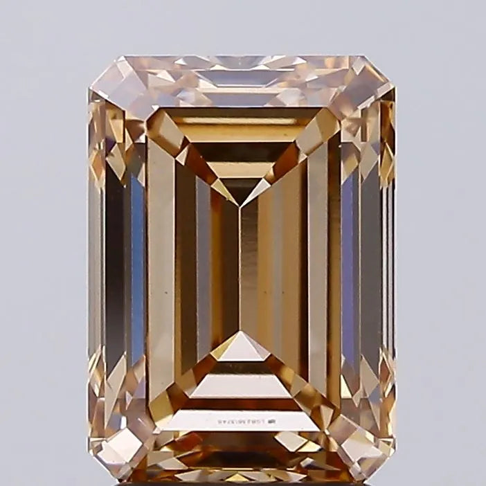 3.07ct Emerald Lab Grown Diamond (Colour Fancy Light Brown, Clarity VS1, IGI Certified)