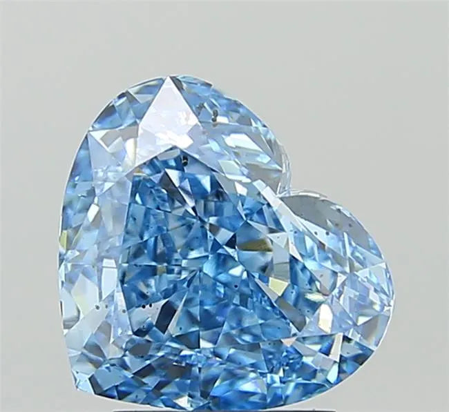 3.07ct Heart Lab Grown Diamond (Colour Fancy Vivid Blue, Clarity SI1, IGI Certified)