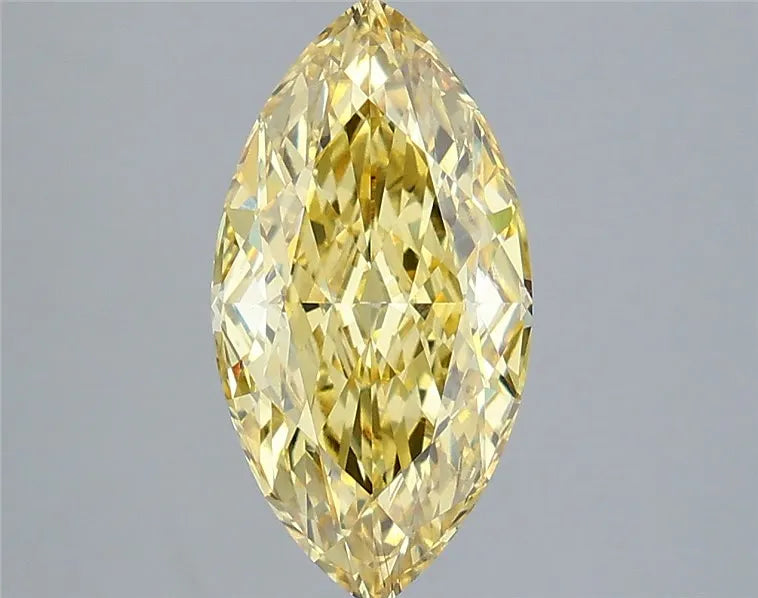 3.07ct Marquise Lab Grown Diamond (Colour Fancy Vivid Yellow, Clarity VS2, IGI Certified)