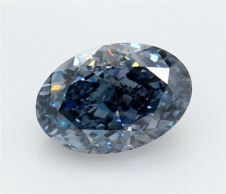3.07ct Oval Lab Grown Diamond (Colour Fancy Blue, Clarity VVS1, IGI Certified)