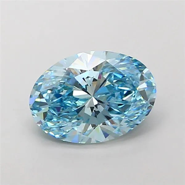 3.07ct Oval Lab Grown Diamond (Colour Fancy Vivid Blue, Clarity VVS2, IGI Certified)