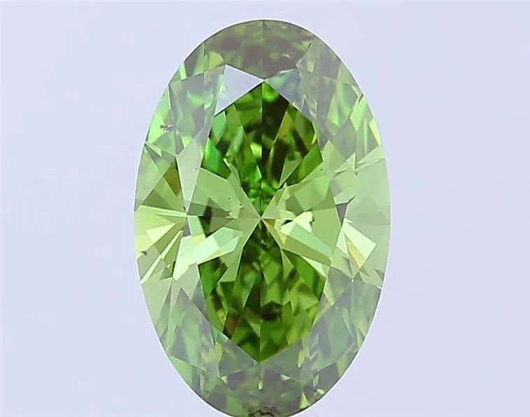 3.07ct Oval Lab Grown Diamond (Colour Fancy Vivid Green, Clarity SI1, IGI Certified)