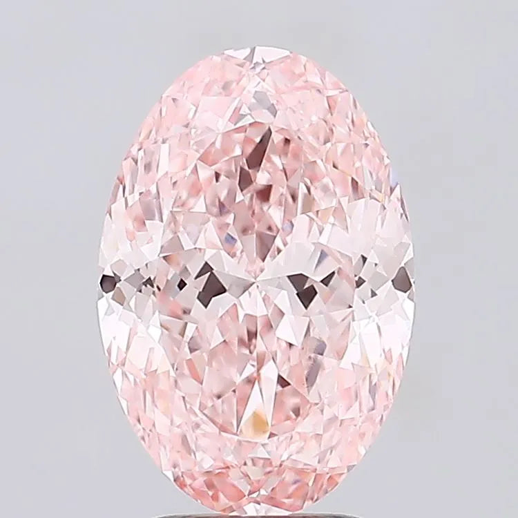 3.07ct Oval Lab Grown Diamond (Colour Fancy Vivid Pink, Clarity VVS2, IGI Certified)