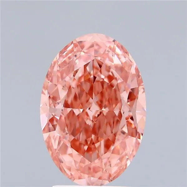 3.07ct Oval Lab Grown Diamond (Colour Fancy Vivid Pink, Clarity VVS2, IGI Certified)