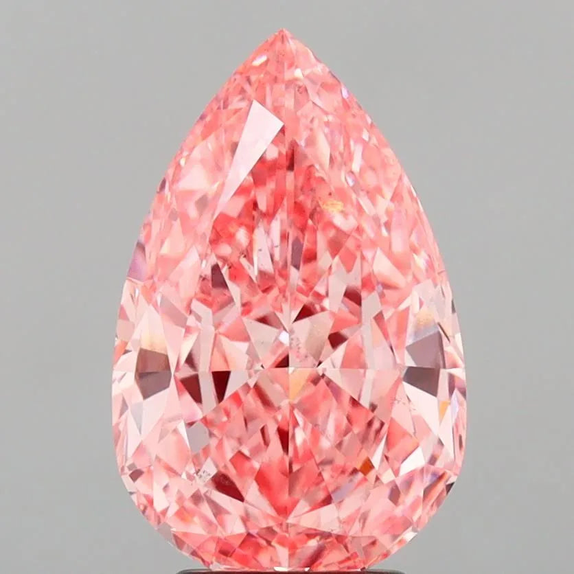 3.07ct Pear Lab Grown Diamond (Colour Fancy Vivid Pink, Clarity VS2, IGI Certified)