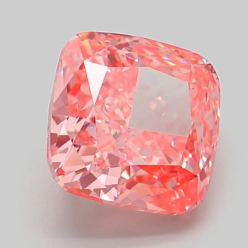 3.08ct Cushion modified Lab Grown Diamond (Colour Fancy Vivid Pink, Clarity VS1, IGI Certified)
