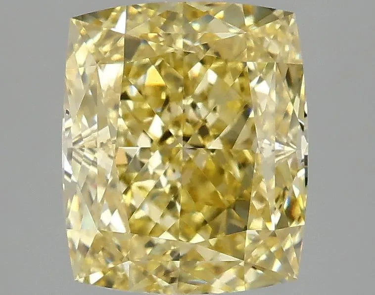 3.08ct Cushion modified Lab Grown Diamond (Colour Fancy Vivid Yellow, Clarity VS1, IGI Certified)