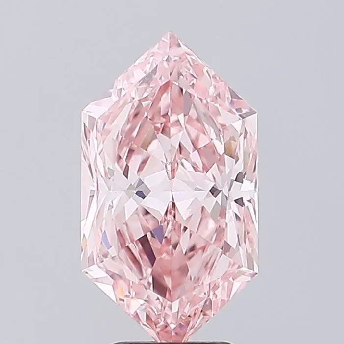 3.08ct Hexagonal Lab Grown Diamond (Colour Fancy Vivid Pink, Clarity VVS2, IGI Certified)