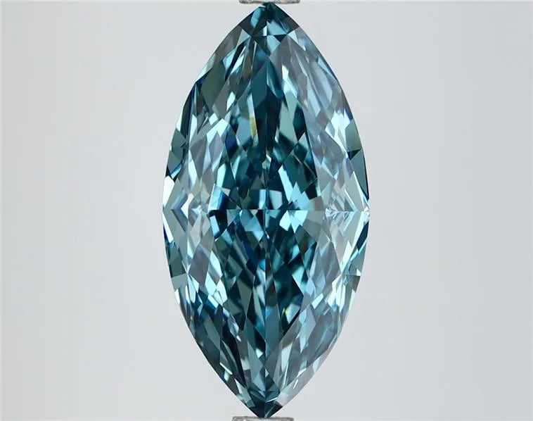 3.08ct Marquise Lab Grown Diamond (Colour Fancy Vivid Green Blue, Clarity VVS2, IGI Certified)
