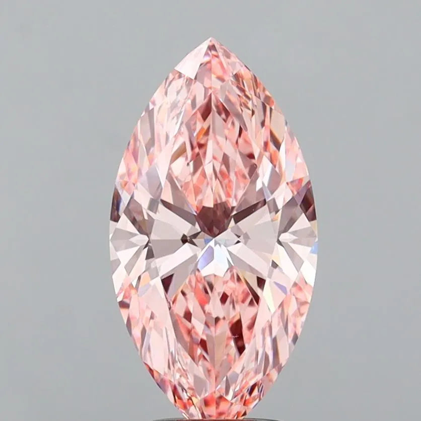 3.08ct Marquise Lab Grown Diamond (Colour Fancy Vivid Pink, Clarity VVS2, IGI Certified)