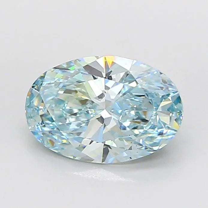 3.08ct Oval Lab Grown Diamond (Colour Fancy Intense Green Blue, Clarity VS1, IGI Certified)