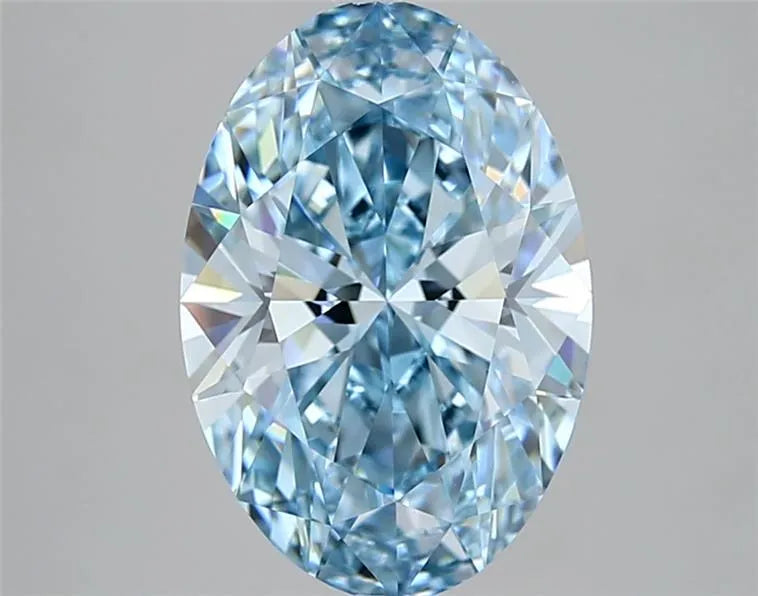 3.08ct Oval Lab Grown Diamond (Colour Fancy Vivid Blue, Clarity VVS2, IGI Certified)