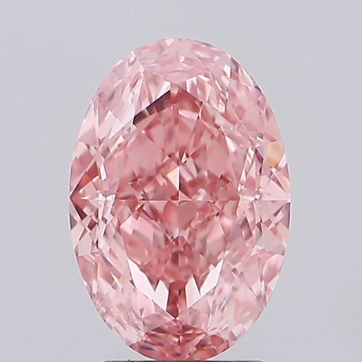 3.08ct Oval Lab Grown Diamond (Colour Fancy Vivid Pink, Clarity VS1, IGI Certified)