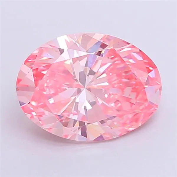 3.08ct Oval Lab Grown Diamond (Colour Fancy Vivid Pink, Clarity VS1, IGI Certified)
