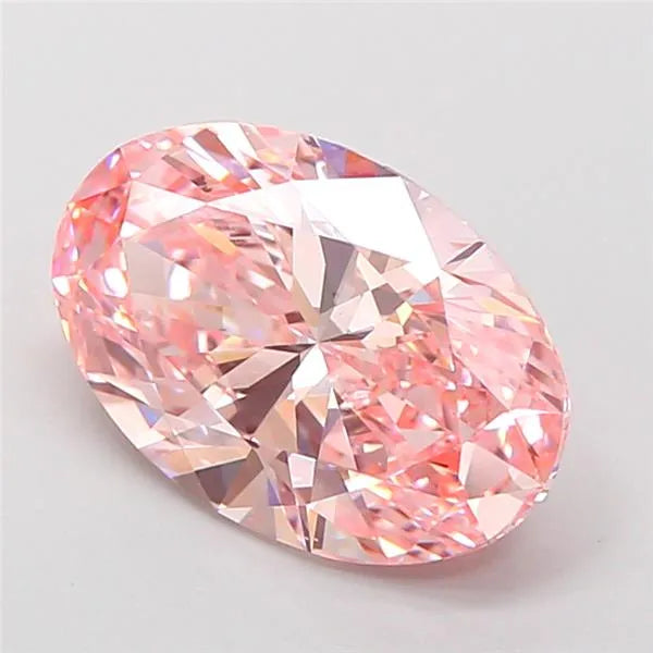 3.08ct Oval Lab Grown Diamond (Colour Fancy Vivid Pink, Clarity VS1, IGI Certified)