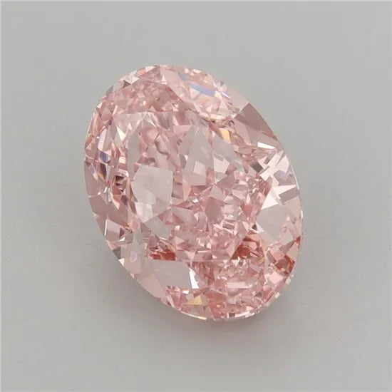 3.08ct Oval Lab Grown Diamond (Colour Fancy Vivid Pink, Clarity VVS2, IGI Certified)