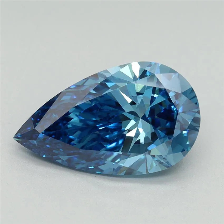 3.08ct Pear Lab Grown Diamond (Colour Fancy Vivid Blue, Clarity VVS2, IGI Certified)