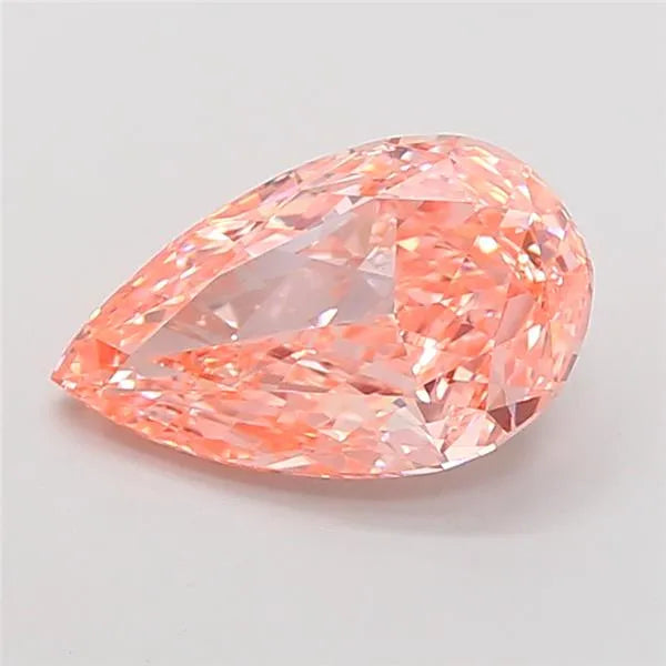 3.08ct Pear Lab Grown Diamond (Colour Fancy Vivid Orange Pink, Clarity VVS2, IGI Certified)