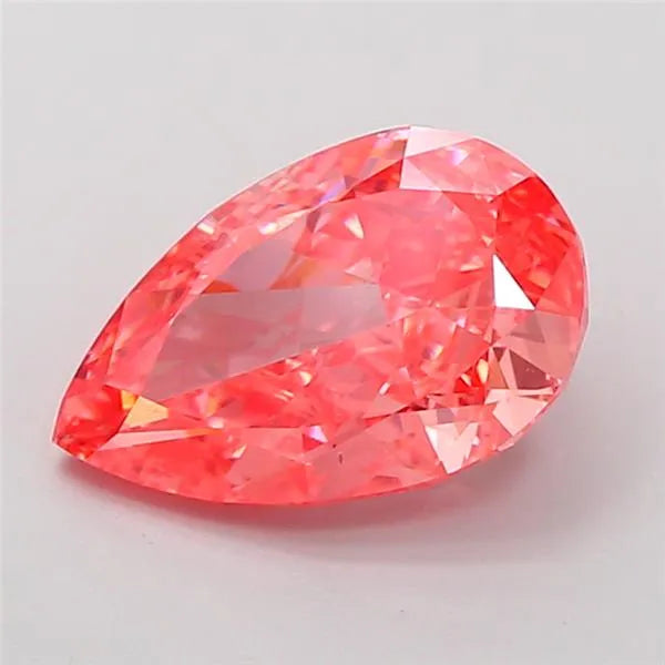 3.08ct Pear Lab Grown Diamond (Colour Fancy Vivid Pink, Clarity VS2, IGI Certified)