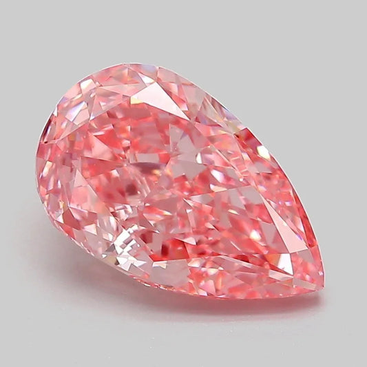 3.08ct Pear Lab Grown Diamond (Colour Fancy Vivid Pink, Clarity VVS2, IGI Certified)