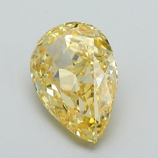 3.08ct Pear Lab Grown Diamond (Colour Fancy Vivid Yellow, Clarity VS1, IGI Certified)
