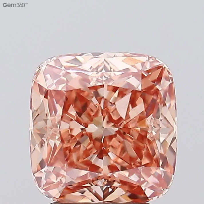 3.09ct Cushion modified Lab Grown Diamond (Colour Fancy Intense Brownish Pink, Clarity VVS2, IGI Certified)